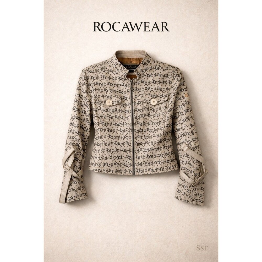 Vintage Rocawear Genuine Leather Monogram Jacket Women’s | Cropped Fit Size S/M